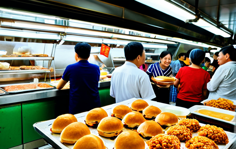 **
"A busy Singaporean street food market scene at Newton Food Centre, showcasing a variety of food stalls. In the foreground, focus on a table with a group of fully clothed people enjoying a large plate of chili crab with mantou buns. Ensure everyone is in appropriate attire and the scene is family-friendly. safe for work, perfect anatomy, natural proportions, professional food photography, high quality, appropriate content, fully clothed, modest setting."
**
