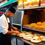 터키 도네르 케밥과 쉬시 케밥 차이 - **Prompt 1: Bustling Döner Kebab Street Vendor**
"A vibrant, close-up shot of a Turkish street f...